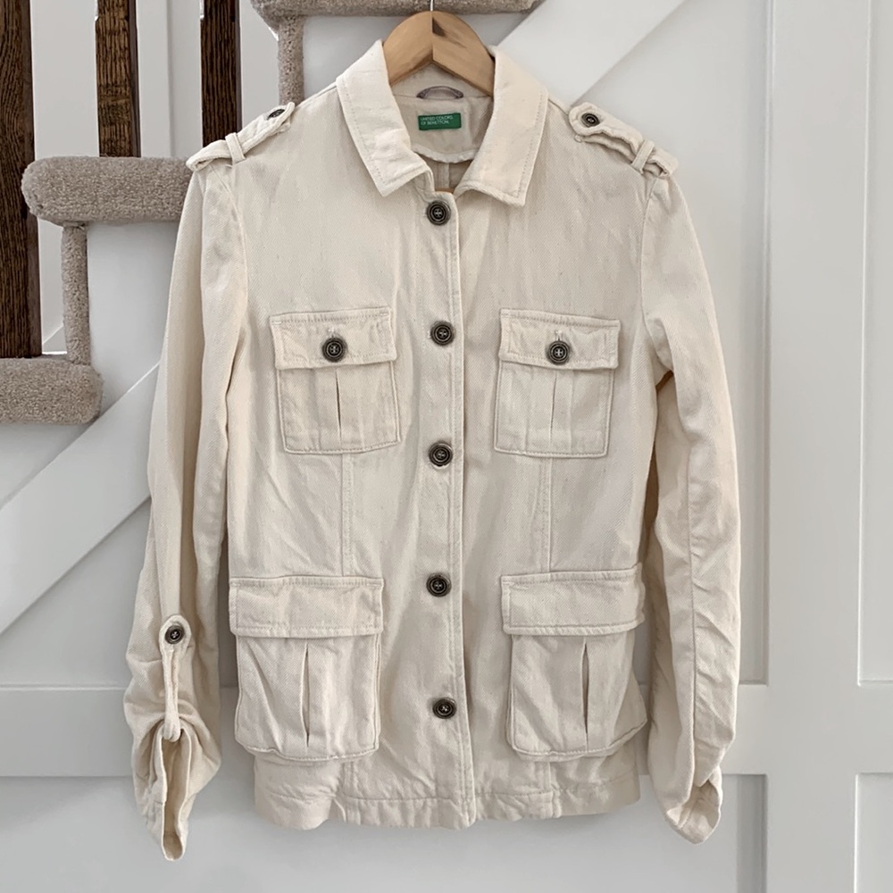 United Colors of Benetton Cream Jacket Size 10 US